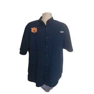 Columbia PFG Auburn University Size Medium Blue Button Up